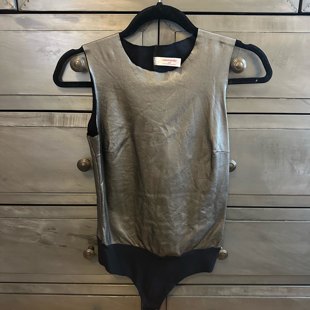 Commando Leather Sleeveless Bodysuit
